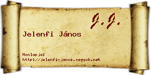 Jelenfi János névjegykártya